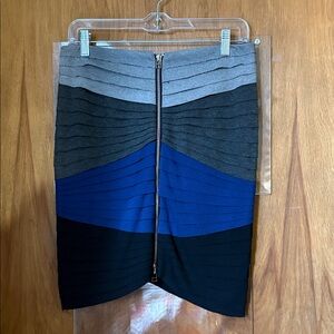 Aryn K Color Block Tiered Pencil Skirt